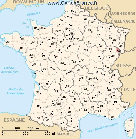 map department Territoire de Belfort
